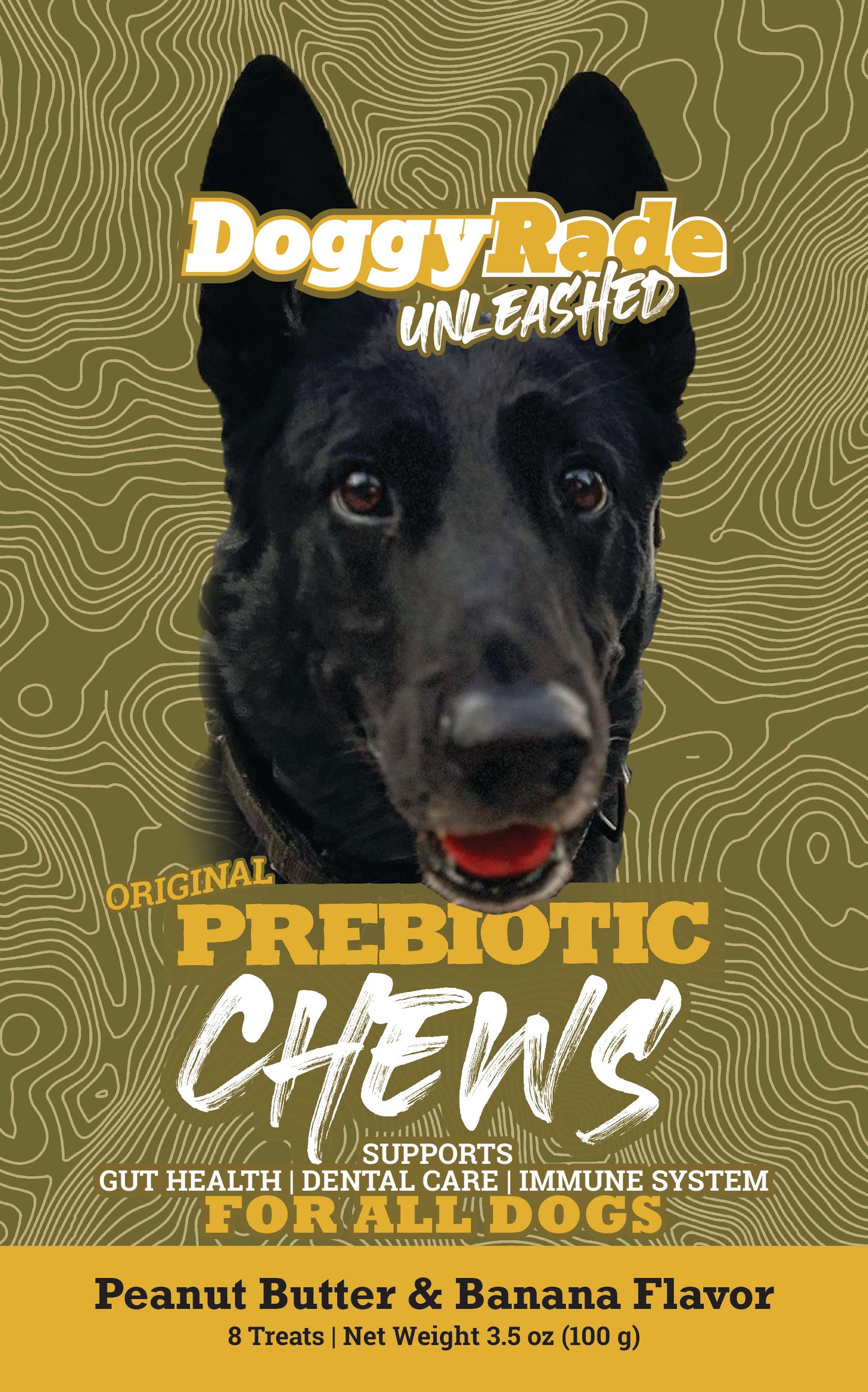 DoggyRade Unleashed Prebiotic Chew - Peanut Butter and Banana