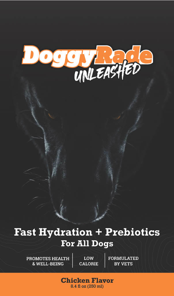 [3 PACK] DoggyRade Unleashed Sport/Hydration + Prebiotic Drink/Chicken Flavor/3 x 8.4 oz pouch