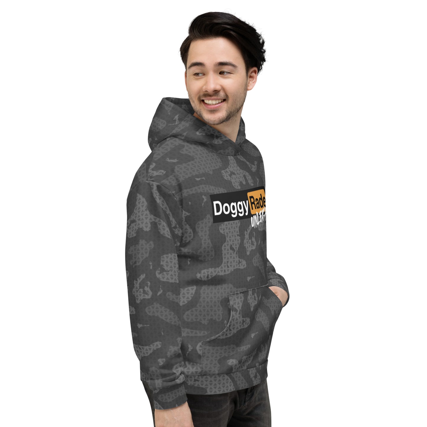 DoggyRade Unleashed Unisex Black Camo Hoodie